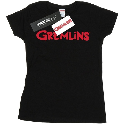 textil Mujer Camisetas manga larga Gremlins Text Logo Negro