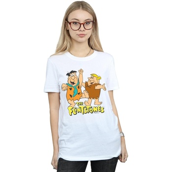 textil Mujer Camisetas manga larga The Flintstones Fred And Barney Blanco