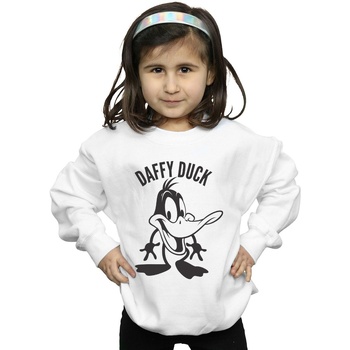 textil Niña Sudaderas Dessins Animés Daffy Duck Large Head Blanco