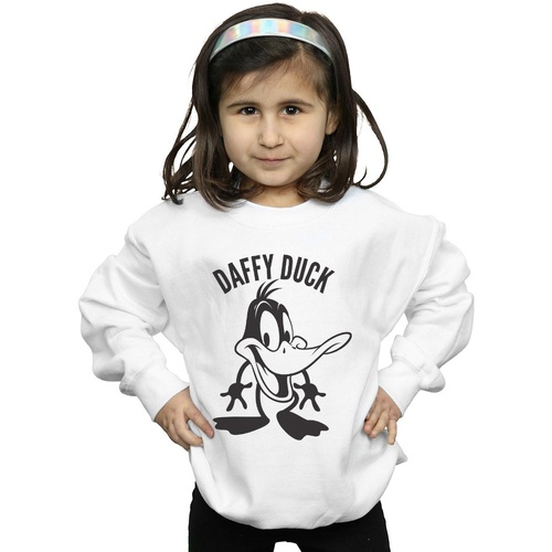 textil Niña Sudaderas Dessins Animés Daffy Duck Large Head Blanco