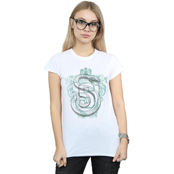 textil Mujer Camisetas manga larga Harry Potter Slytherin Serpent Crest Blanco