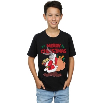 textil Niño Camisetas manga corta Dessins Animés Santa Bugs Bunny Negro