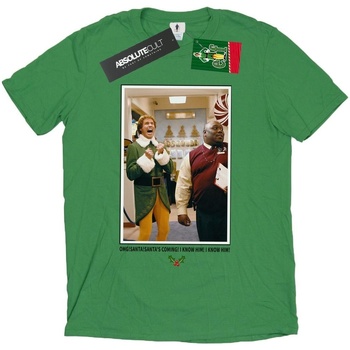 textil Hombre Camisetas manga larga Elf OMG Santa Photo Verde
