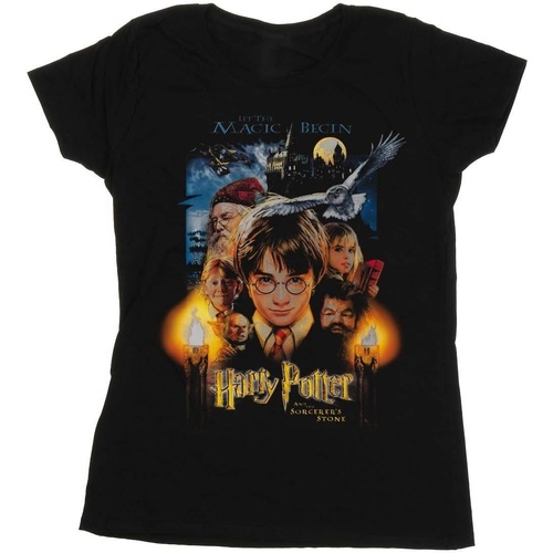 textil Mujer Camisetas manga larga Harry Potter The Sorcerer's Stone Poster Negro