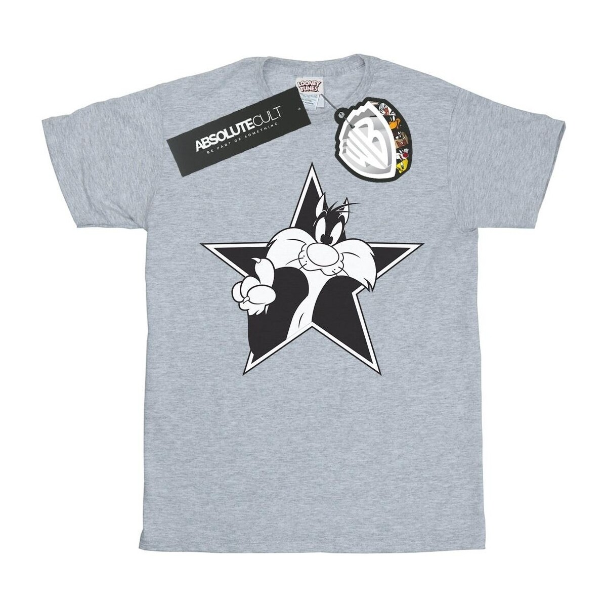 textil Niña Camisetas manga larga Dessins Animés Sylvester Mono Star Gris