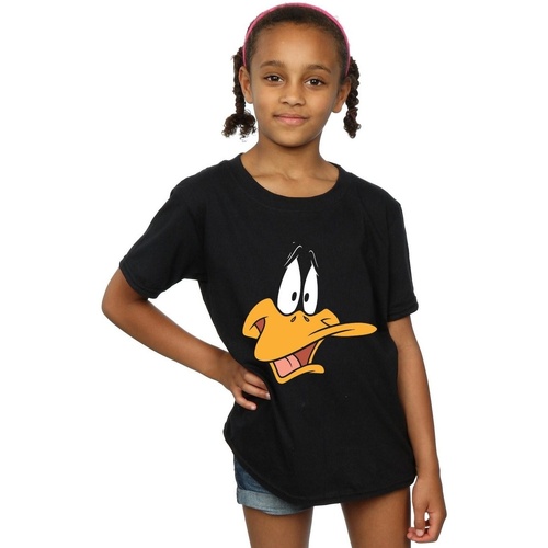 textil Niña Camisetas manga larga Dessins Animés Daffy Duck Face Negro