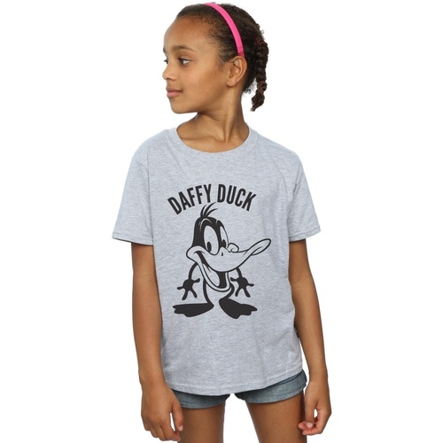 textil Niña Camisetas manga larga Dessins Animés Daffy Duck Large Head Gris
