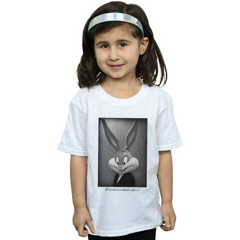 textil Niña Camisetas manga larga Dessins Animés Bugs Bunny Yougottabekiddin Blanco