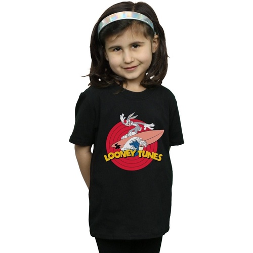 textil Niña Camisetas manga larga Dessins Animés Bugs Bunny Surfing Negro
