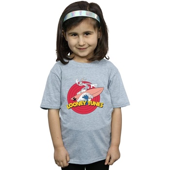 textil Niña Camisetas manga larga Dessins Animés Bugs Bunny Surfing Gris