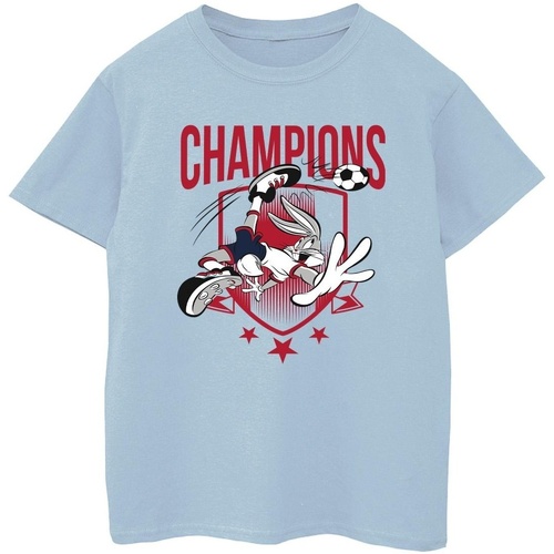 textil Niño Camisetas manga corta Dessins Animés Bugs Bunny Champions Azul