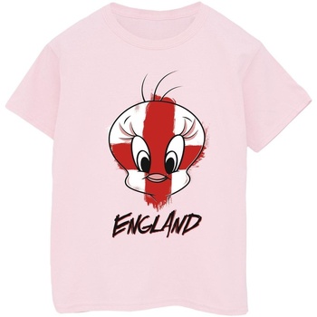 textil Niño Camisetas manga corta Dessins Animés Tweety England Face Rojo