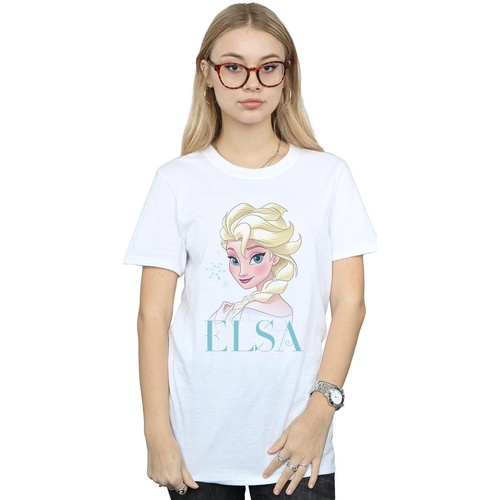 textil Mujer Camisetas manga larga Disney Frozen Elsa Snowflake Portrait Blanco
