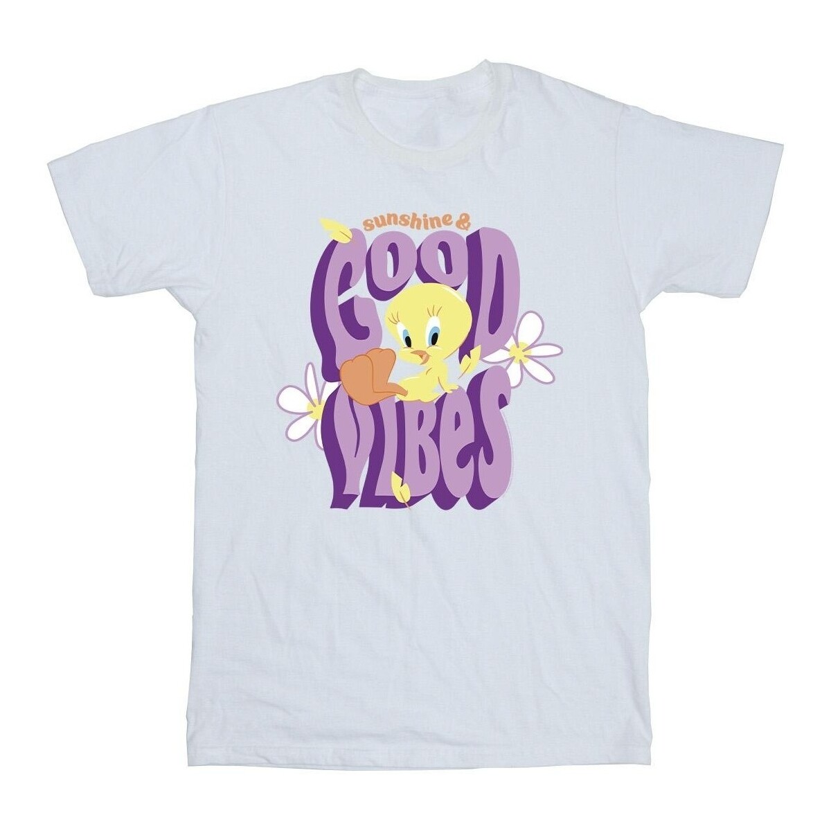 textil Niña Camisetas manga larga Dessins Animés Tweeday Sunshine & Good Vibes Blanco