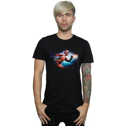 textil Hombre Camisetas manga larga Dc Comics The Flash Sparks Negro