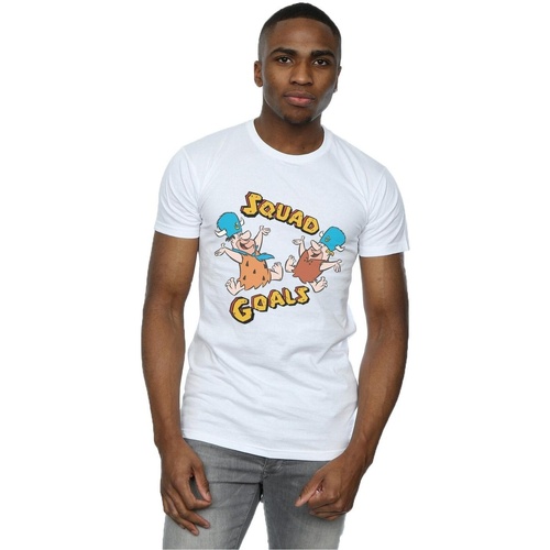 textil Hombre Camisetas manga larga The Flintstones Squad Goals Blanco