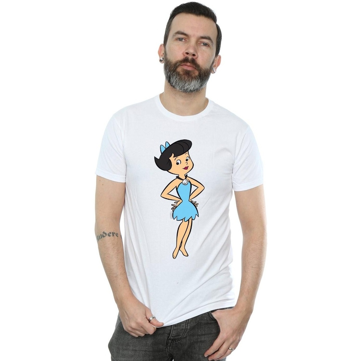 textil Hombre Camisetas manga larga The Flintstones  Blanco