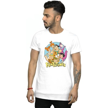 textil Hombre Camisetas manga larga The Flintstones Group Circle Blanco