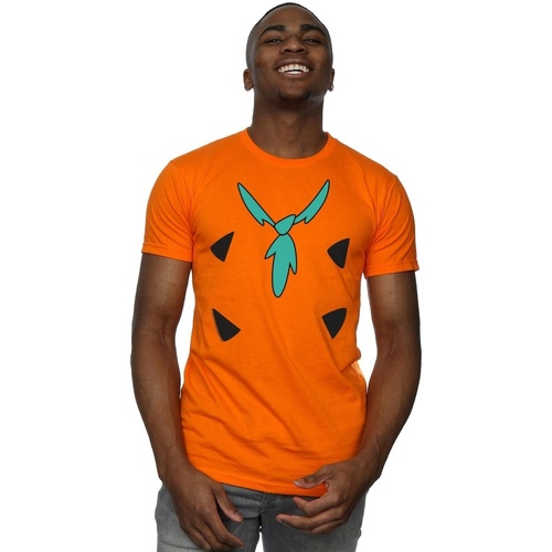 textil Hombre Camisetas manga larga The Flintstones Fred Flintstone Costume Print Naranja