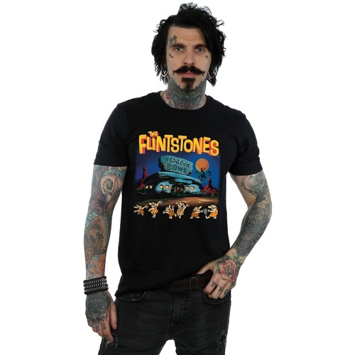 textil Hombre Camisetas manga larga The Flintstones Champions Of Bedrock Bowl Negro