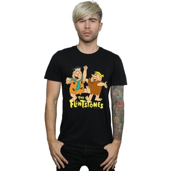 textil Hombre Camisetas manga larga The Flintstones Fred And Barney Negro