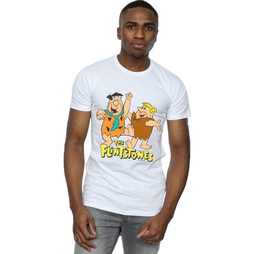 textil Hombre Camisetas manga larga The Flintstones Fred And Barney Blanco