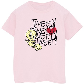 textil Niña Camisetas manga larga Dessins Animés Tweety Love Heart Rojo