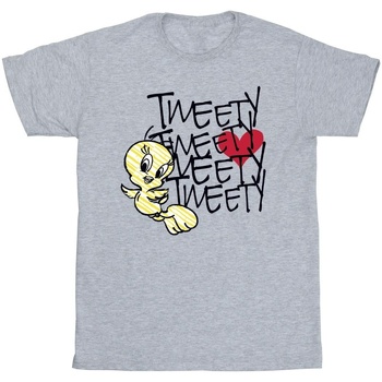textil Niña Camisetas manga larga Dessins Animés Tweety Love Heart Gris