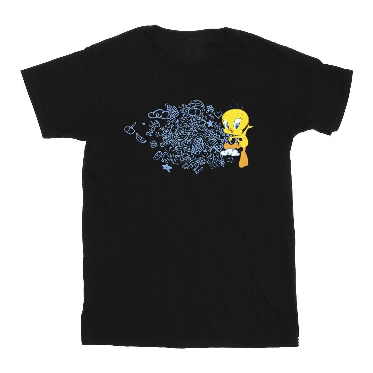 textil Niña Camisetas manga larga Dessins Animés ACME Doodles Tweety Negro