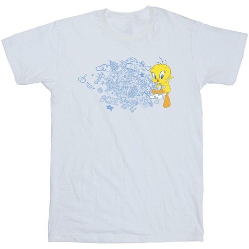 textil Niña Camisetas manga larga Dessins Animés ACME Doodles Tweety Blanco