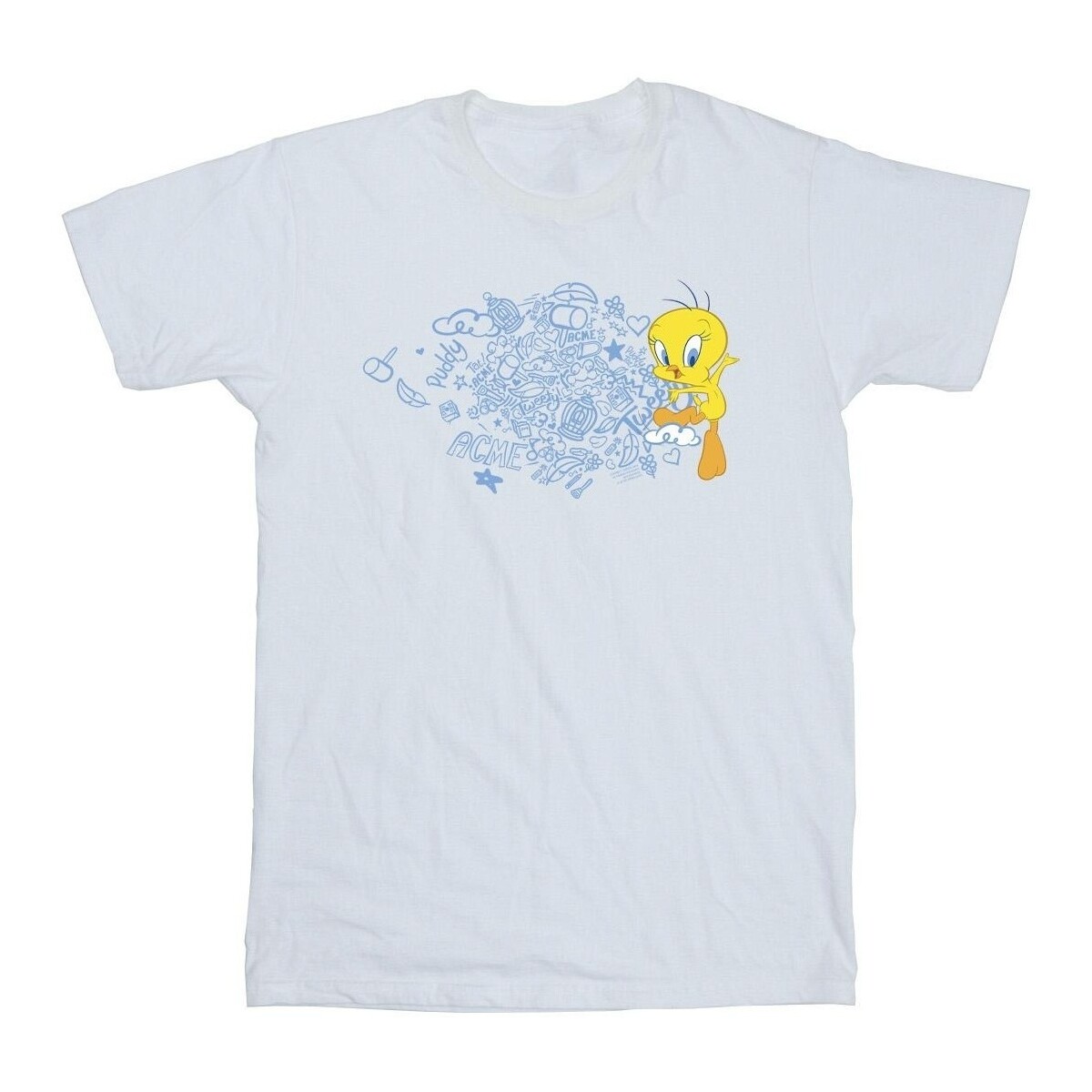 textil Niña Camisetas manga larga Dessins Animés ACME Doodles Tweety Blanco