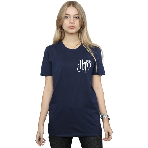textil Mujer Camisetas manga larga Harry Potter Logo Pocket Azul