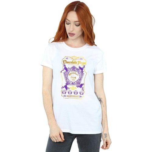 textil Mujer Camisetas manga larga Harry Potter Chocolate Frogs Coloured Label Blanco
