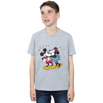 textil Niño Tops y Camisetas Disney Mickey Mouse Mickey And Minnie Kiss Gris