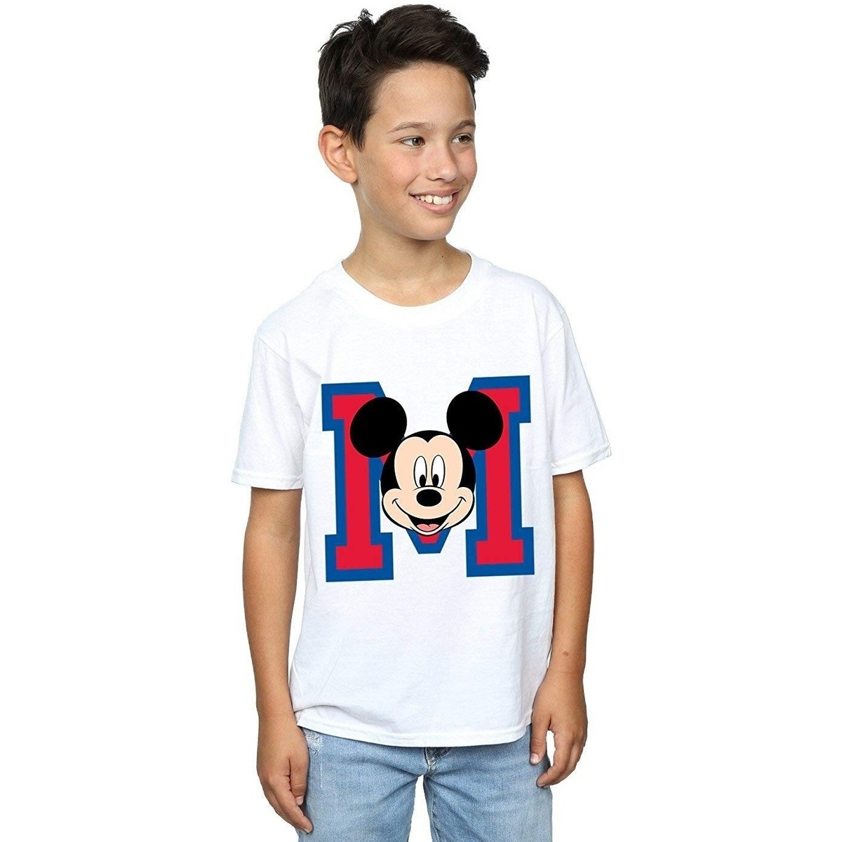 textil Niño Camisetas manga corta Disney Mickey Mouse M Face Blanco