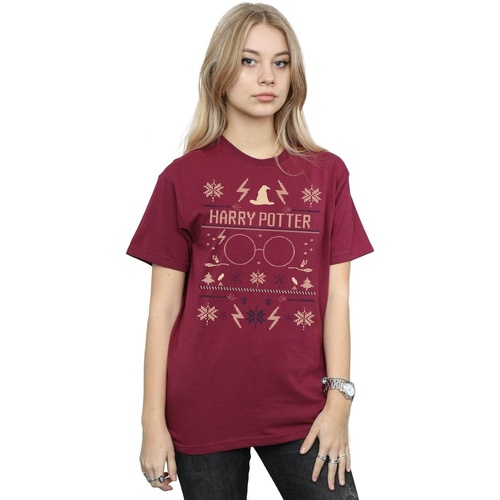 textil Mujer Camisetas manga larga Harry Potter Christmas Pattern Multicolor