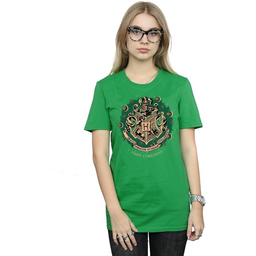textil Mujer Camisetas manga larga Harry Potter Christmas Wreath Verde