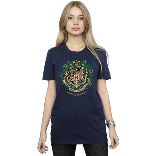 textil Mujer Camisetas manga larga Harry Potter Christmas Wreath Azul