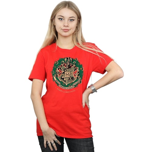 textil Mujer Camisetas manga larga Harry Potter Christmas Wreath Rojo