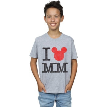 textil Niño Tops y Camisetas Disney Mickey Mouse I Love Mickey Gris