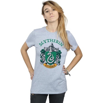 textil Mujer Camisetas manga larga Harry Potter Slytherin Crest Gris