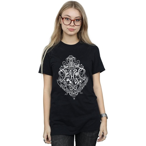 textil Mujer Camisetas manga larga Harry Potter Hogwarts Draco Dormiens Crest Negro