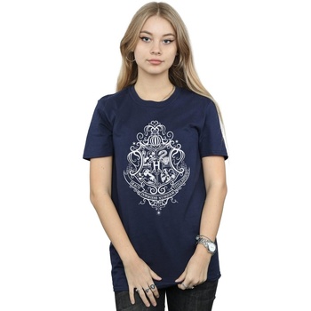 textil Mujer Camisetas manga larga Harry Potter Hogwarts Draco Dormiens Crest Azul