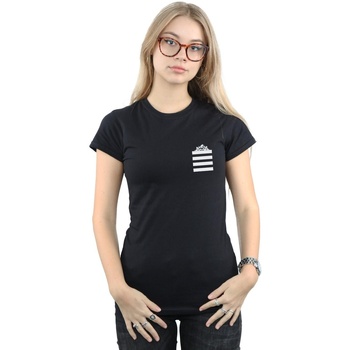 textil Mujer Camisetas manga larga Dessins Animés Taz Stripes Faux Pocket Negro