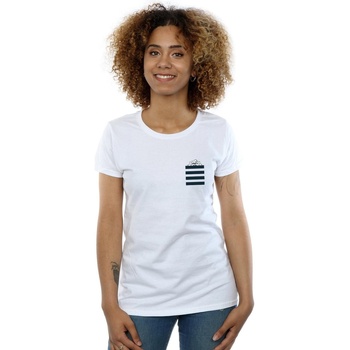 textil Mujer Camisetas manga larga Dessins Animés Taz Stripes Faux Pocket Blanco