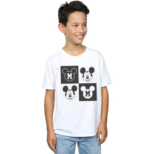 textil Niño Camisetas manga corta Disney Mickey Mouse Smiling Squares Blanco
