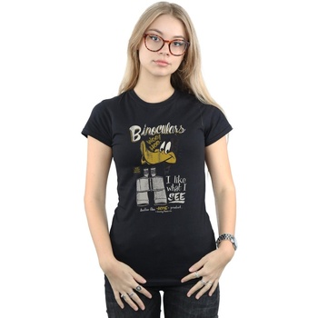 textil Mujer Camisetas manga larga Dessins Animés Daffy Duck Binoculars Negro