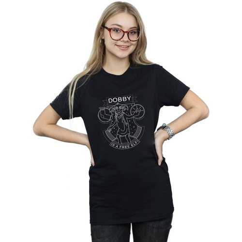 textil Mujer Camisetas manga larga Harry Potter Dobby Seal Negro
