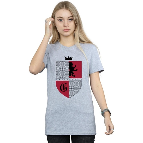 textil Mujer Camisetas manga larga Harry Potter Gryffindor Shield Gris