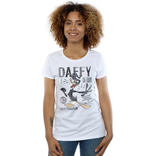 textil Mujer Camisetas manga larga Dessins Animés Daffy Duck Concert Blanco